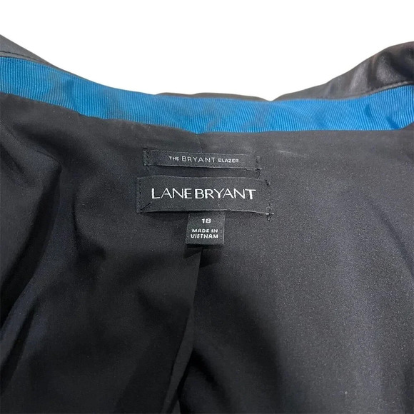 Lane Bryant Women's Size 18 Black Floral Blazer One-Button Mid-Length - Picture 10 of 13